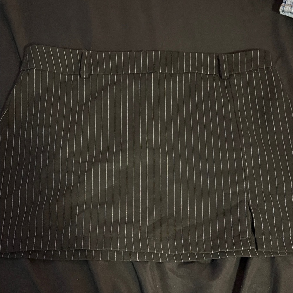 Black Pinstripe Skirt